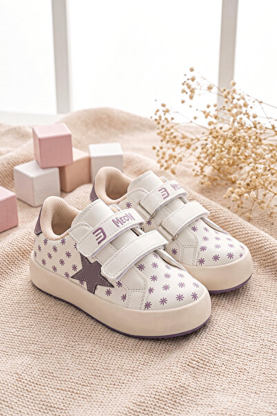 DARK SEER Kids Ds Omega Beige Purple Children's Sneaker Daily Sports Velcro S...