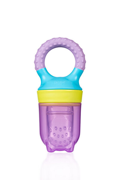 Wee Baby Silikon Meyve Süzgeci Püre Emziği ve Diş Kaşıyıcı 6+ Ay Mor