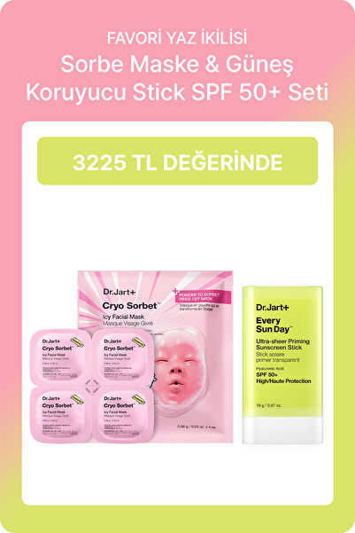 Dr.Jart+ Favori Yaz İkilisi | Cryo Sorbe Maske + Güneş Koruyucu Stick SPF50