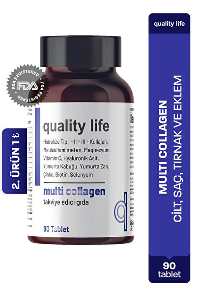 Quality Life Multi Collagen 90 Tablet - Tip 1-2-3-5-10 Kolajen MSM Magnezyum ...
