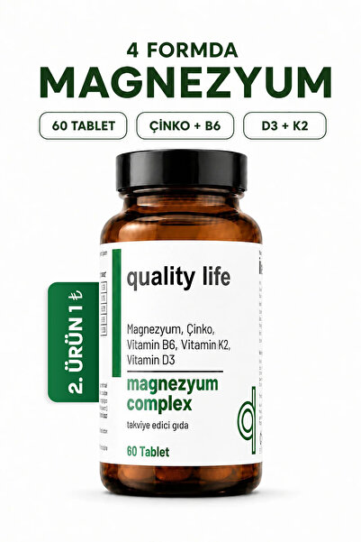Quality Life Magnezyum Complex 4'lü Form 60 Tablet - Bisglisinat, Malat, Sitr...