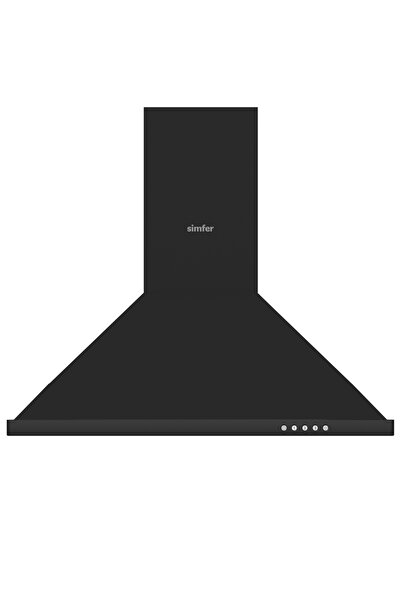 Simfer 8713 60 Cm Push Button, Siyah, Metal Piramit Davlumbaz