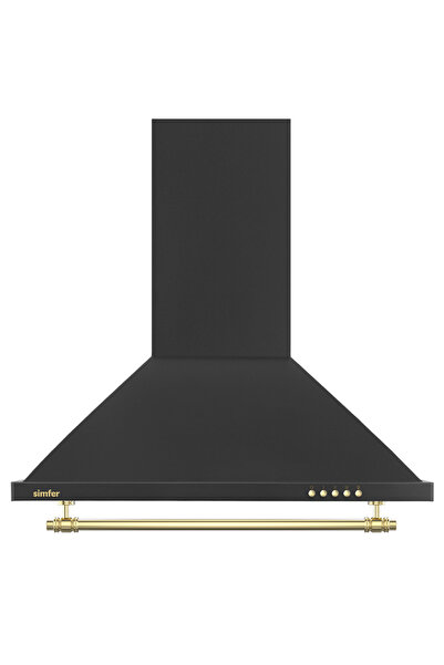 Simfer 8710 60 Cm Push Button Siyah Retro Piramit Davlumbaz