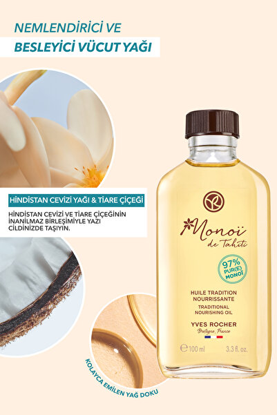 Yves Rocher Monoi Nemlendirici Besleyici Vücut Yağı-Tüm Ciltler-Monoi de Tahiti-Vegan-100ml