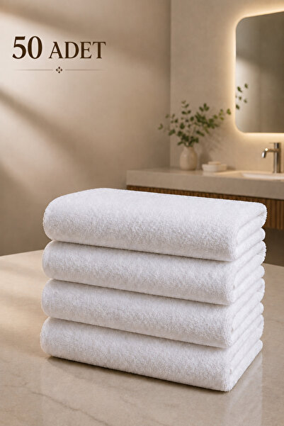 Formeya 50 Pieces Hotel Towels White 50X85 cm 200 Grams Bukle - Armür Hand Fa...