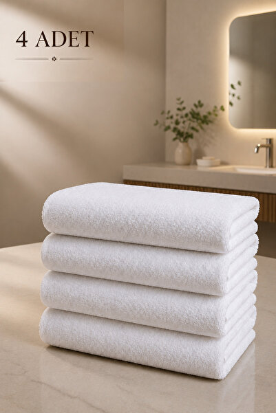 Formeya 4 Pcs Hotel Towels White 50X85 cm 200 Grams Bukle - Armür Hand Face T...
