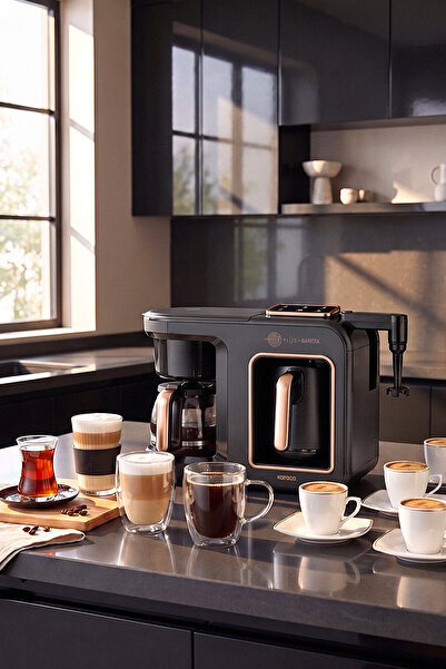 Karaca Hatır Plus Barista 6 in 1 Latte Cappucino ve Közde Türk Kahvesi Makine...