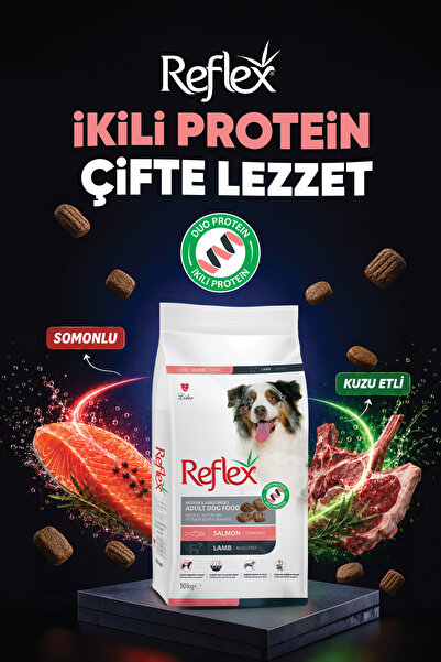 Reflex Duo Proteinli Somonlu ve Kuzu Etli Orta ve Büyük Irk Yetişkin Köpek Maması 10 kg