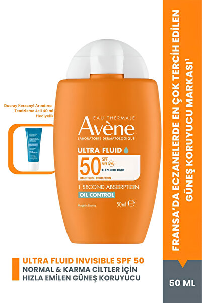 Avene AV UF OILCONTROL50 50ML FAH+Ducray Keracnyl Arındırıcı Temizleme Jeli (...
