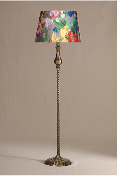 Antony Antique Twisted Floor Lamp – Modern Living Room Lighting with Violet Fabric Head