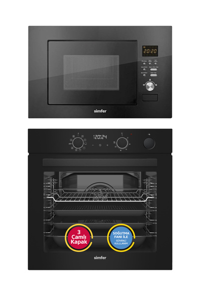 Simfer 8244 0+10 Fonk. Steam Master Ankastre Fırın Siyah Dijital + 2320 Siyah...