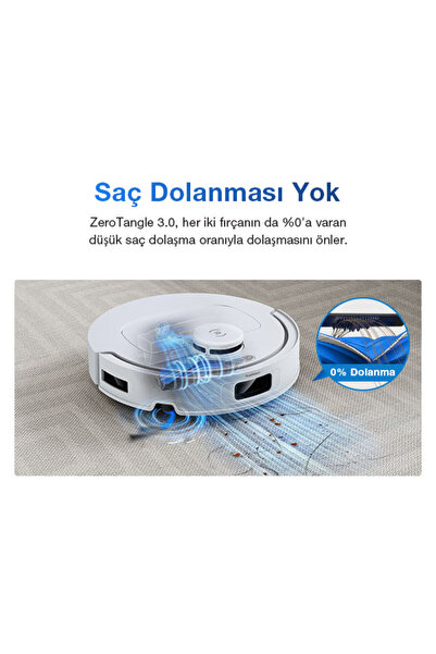 Ecovacs DEEBOT T30C Omni Robot Süpürge ve Paspas, 20.000 Pa Emiş Gücü, OZMO Turbo 2.0 Paspas