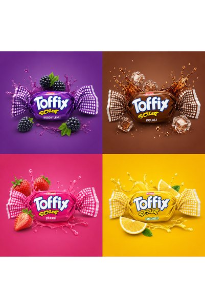 Elvan Toffix Sour Mix Candy 1000 Gr. (1 Bag)