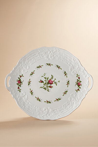 Karaca Vintage Rose Tepsi 35 cm Krem