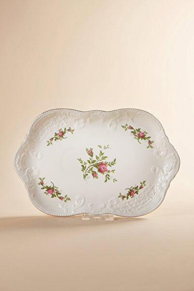 Karaca Vintage Rose Kayık Tabak 30 cm Krem