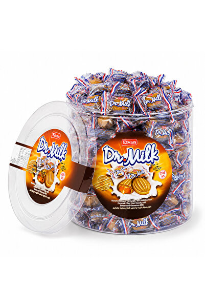 Elvan Dr. Milk Karamelli Şeker 1000 Gr. Silindir (1 Kutu)