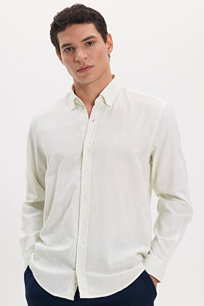 Tudors Men's Regular Fit Comfortable Cut 100% Cotton Linen Effect Plain Green...