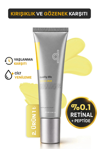 Quality Life Retinal Shot % 0,1 Retinal + Peptit Yaşlanma ve Kırışıklık Karşı...