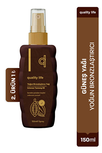 Quality Life Yoğun Bronzlaştırıcı Güneş Yağı E Vitaminli Işıltılı 150 ml Şişe