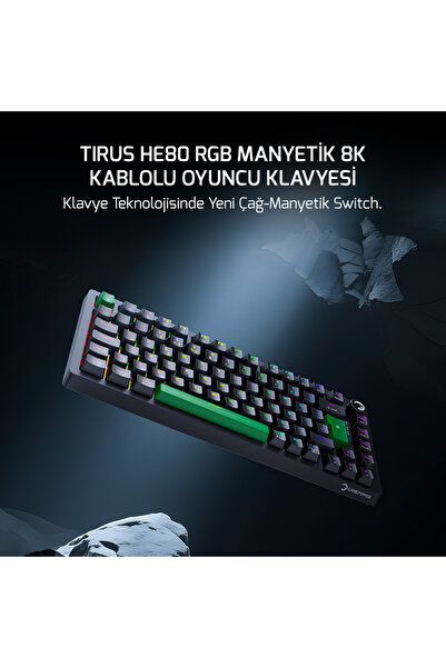 GamePower Tirus HE80 8K RGB Manyetik Switch Kablolu Gaming Klavye
