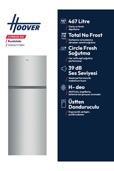 Hoover HODQ4T718EX 467 Lt No Frost Buzdolabı