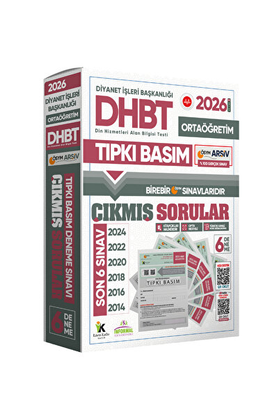 Karakutu Yayınları 2026 KPSS-DHBT Ortaöğretim ÖSYM Çıkmış Soru Tıpkı Basım 6l...