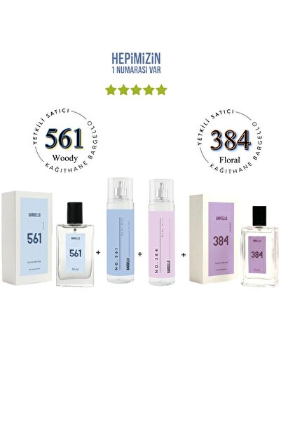 Bargello 561 + 384 Erkek / Kadın Parfüm No:561 No: 384 Bodymist Edt 210 ml - ...