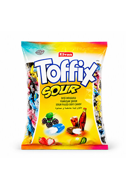 Elvan Toffix Sour Mix Şeker 1000 Gr. (1 Poşet)