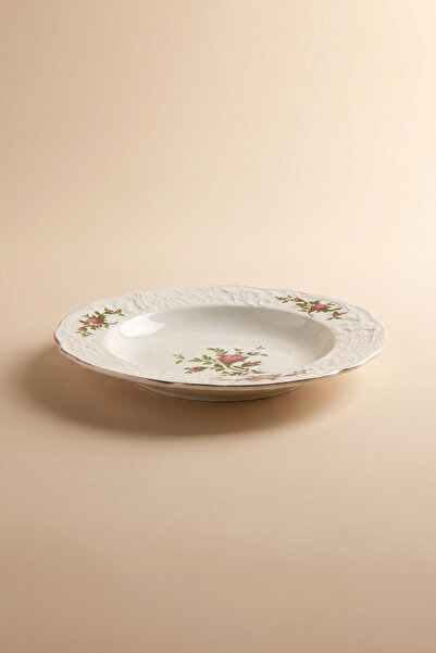 Karaca Vintage Rose Çukur Tabak 22 cm Krem