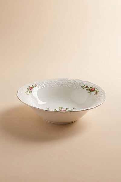 Karaca Vintage Rose Salata Kasesi 23 cm Krem