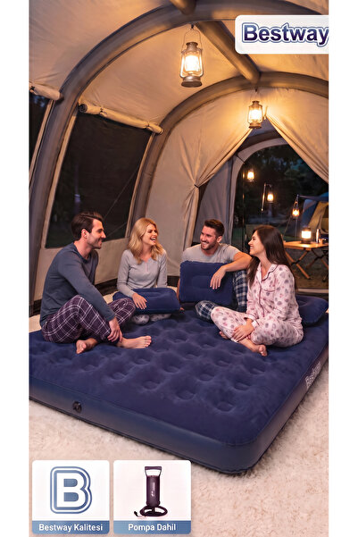 BESTWAY Şişme Yatak 3 Kişilik - 3 Yastık ve Pompa Hediye (67004)
