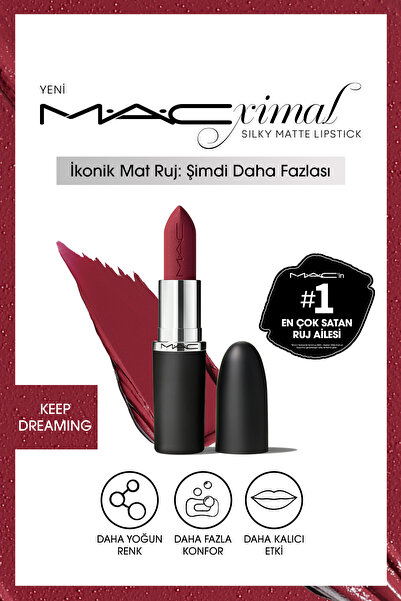 M.A.C M·A·Cximal Silky Matte Lipstick Moisturizing Effect Intensive Color Lip...