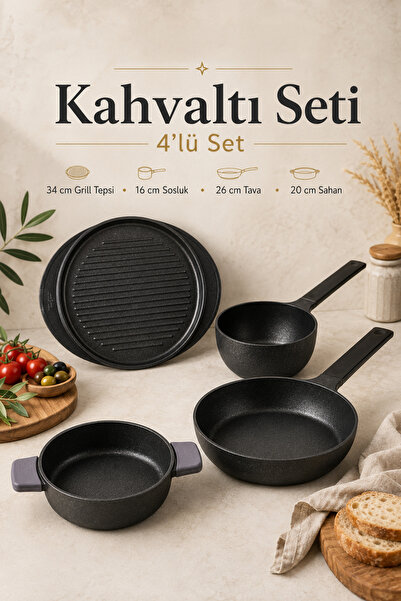 Aryıldız Pro Grade 4' lü Döküm Siyah Set
