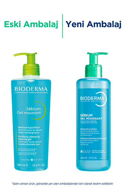 Bioderma Sebium Foaming Gel Karma, Yağlı ve Akneye Eğilimli Ciltler için Yüz Temizleme Jeli 400 ml