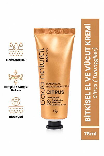 Bade Natural Citrus Bitkisel El ve Vücut Kremi %100 Doğal ve Vegan 75ml