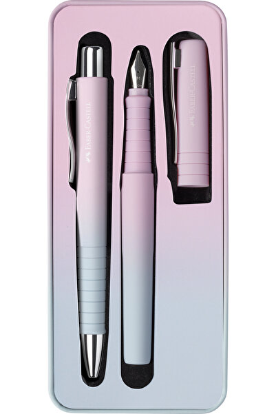Faber Castell Poly Ball Hediye Seti,B Uç Dolma Kalem, XB Uç Tükenmez Kalem, Blushing Sky,Metal Hediye Kutulu