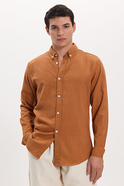 Tudors Cămașă pentru bărbați, slim fit, cu mânecă lungă, 100% bumbac, in, tex...
