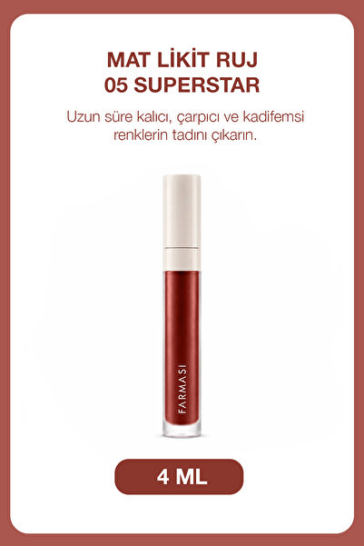Farmasi Long-Lasting Velvety Texture Matte Liquid Lipstick |   05 Super Star