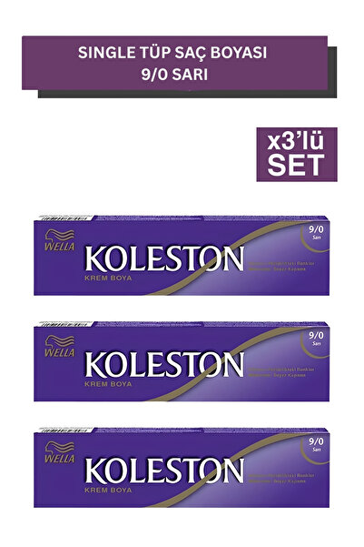 Wella Koleston Single Tüp Saç Boyası 9/0 Sarı X3 Adet