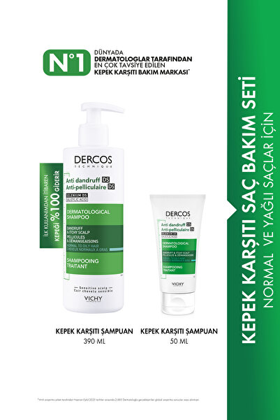 Vichy Dercos Şampuan Seti: Kepek Karşıtı Normal/ Yağlı Saçlar İçin Şampuan 39...