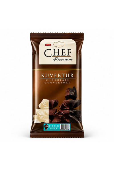Elvan Chef Premium Yüzde 59 Bitter Mini Kuvertür 200 Gr. (1Adet)