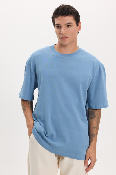 Tudors Μπλουζάκι Unisex oversized με φαρδιά κοπή, 100% βαμβάκι, μαλακή υφή, β...