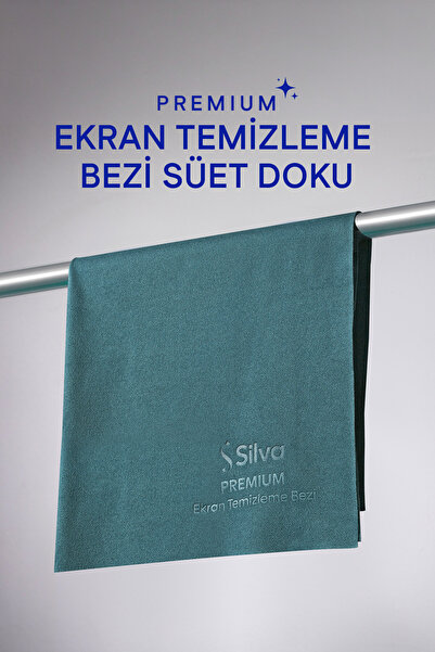 Silva Ultrafiber Premium Ekran Temizleme Bezi Süet Doku 30x30 Cm Petrol Yeşili