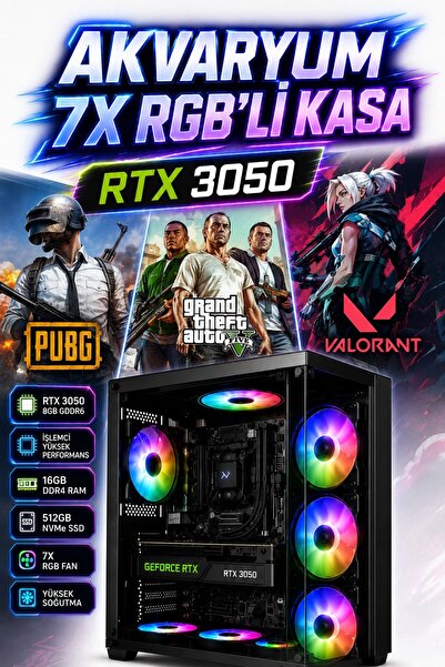Dmc N60x Win 11 / Ryzen 5 5500 / 16GB RAM / 512GB M2 SSD / RTX3050 6GB / Oyun...