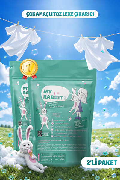 My Rabbit! Çamaşır Ve Yüzey Için Çok Amaçlı Oksijenli Toz Leke Çıkarıcı ve be...