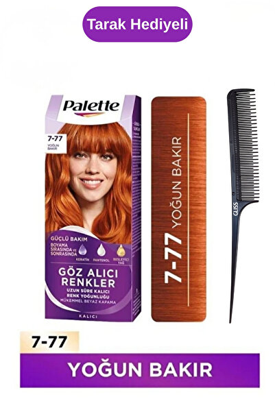 Palette Göz Alıcı Renkler 7-77 Yoğun Bakır Saç Boyası Kalıcı Doğal Renkler 8-...