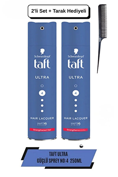 Taft Ultra Güçlü Sprey 250 ml X2 Adet + Tarak Hediyeli
