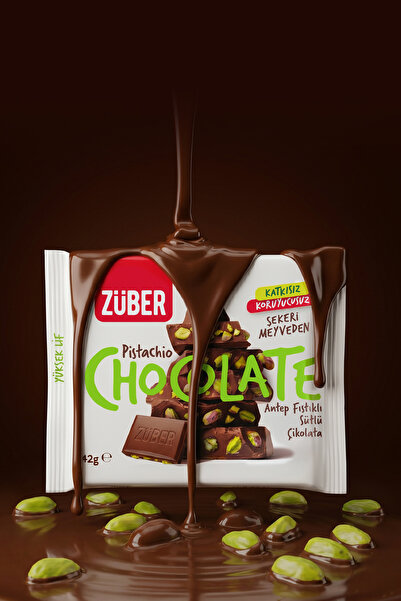 Züber Antep Fıstıklı Sütlü Çikolata 42g x 6 Adet