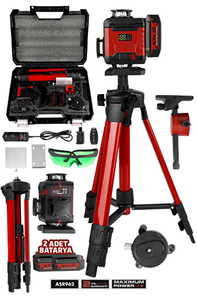 ASSUR Profesyonel 360 16 Köşe Otomatik Hizalama Tripod'lu Lazer Metre Hizalama
