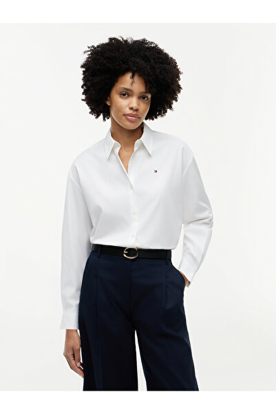 Tommy Hilfiger Cămașă de vară din poplin cu mâneci lungi, croială boxy